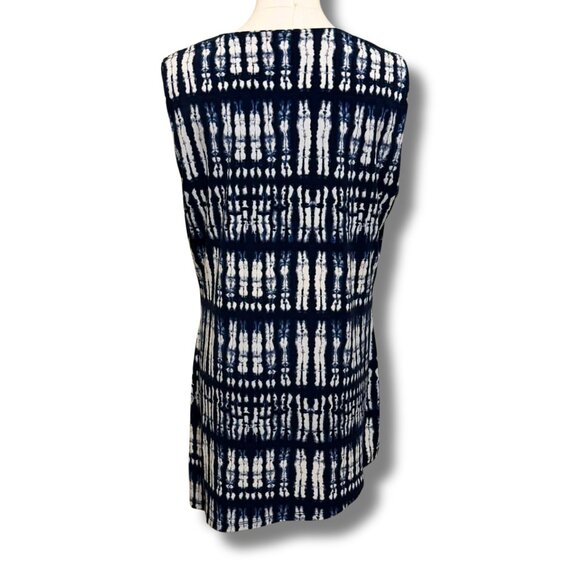 Peter Nygard Blue Batik Asymmetrical Shibori Tunic Top M – Silver Medallion - Picture 3 of 8